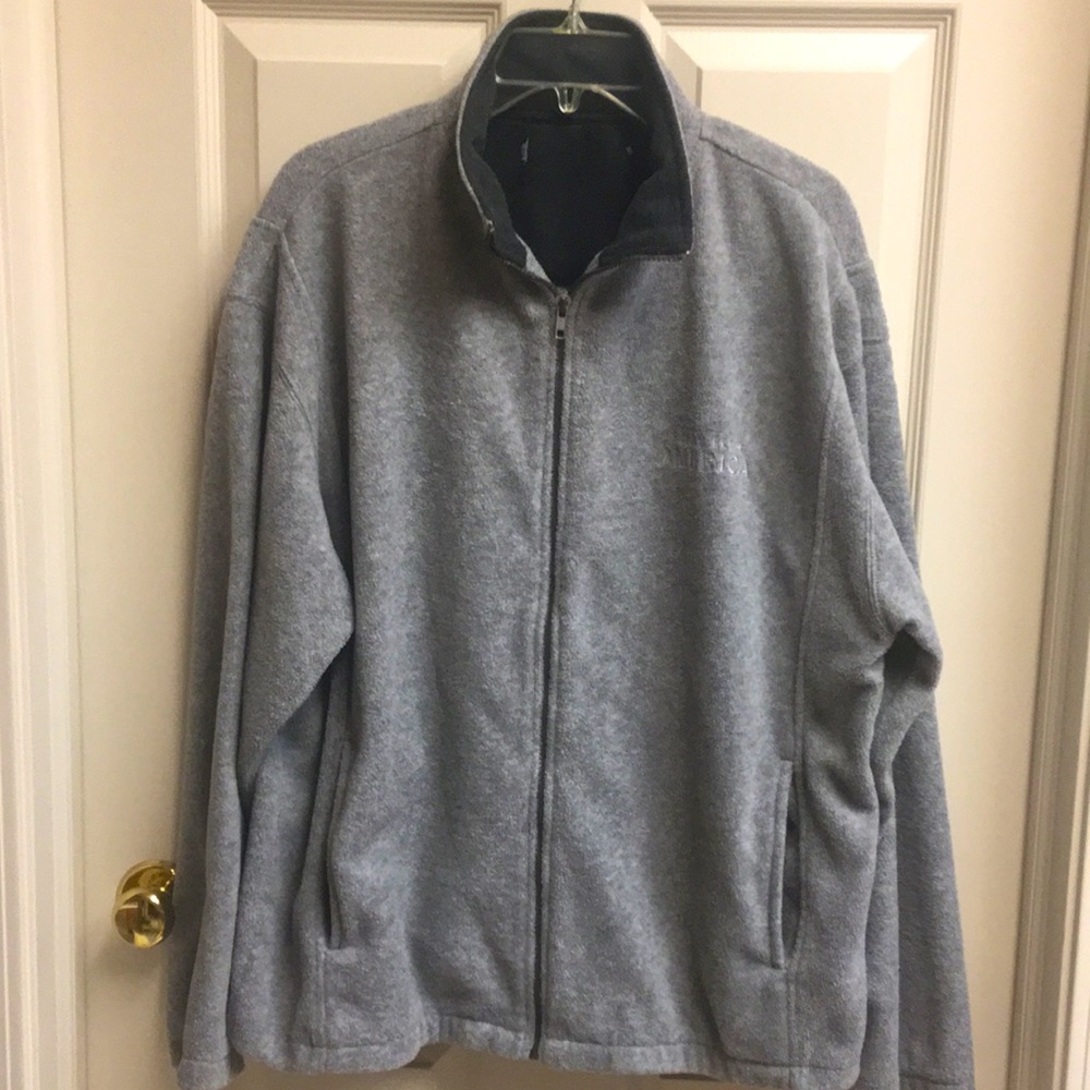 Mens Light Fleece Grey Zip Jacket - Picture 1 of 7